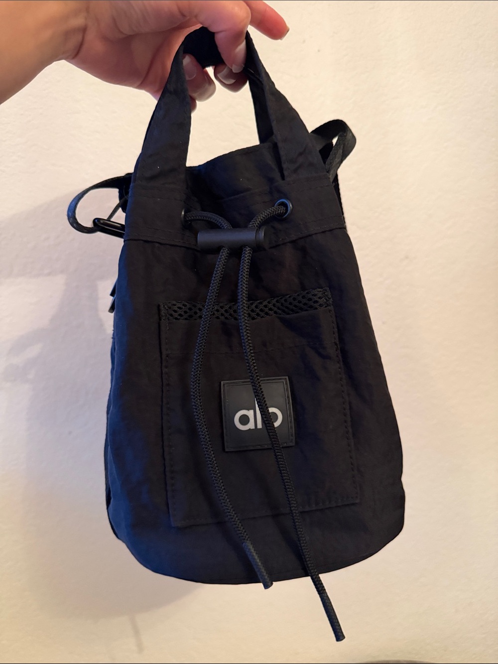 ALO Yoga Black Drawstring Belt Bag